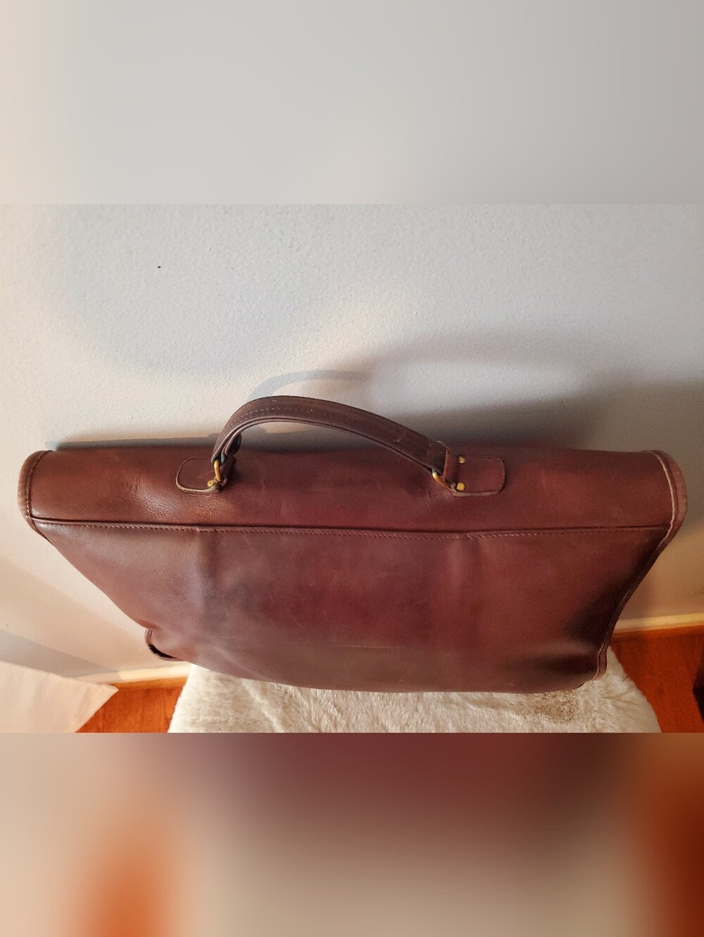 Vintage Coach USA Brown Leather Briefcase 059-0038 Turnlock Work Bag Classic - Picture 7 of 10
